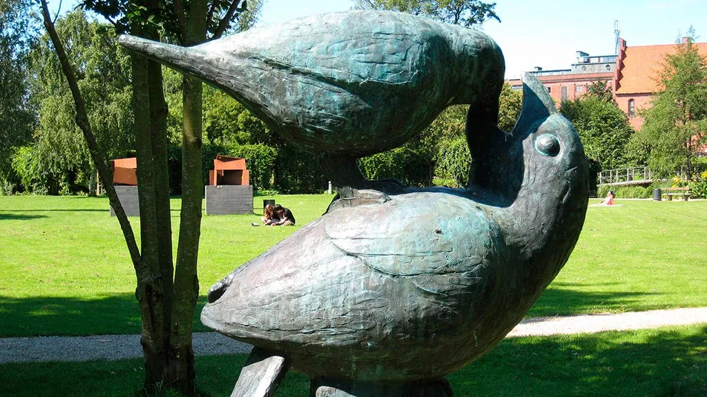 The little Cuckoo sculpture in the Fairy Tale Garden