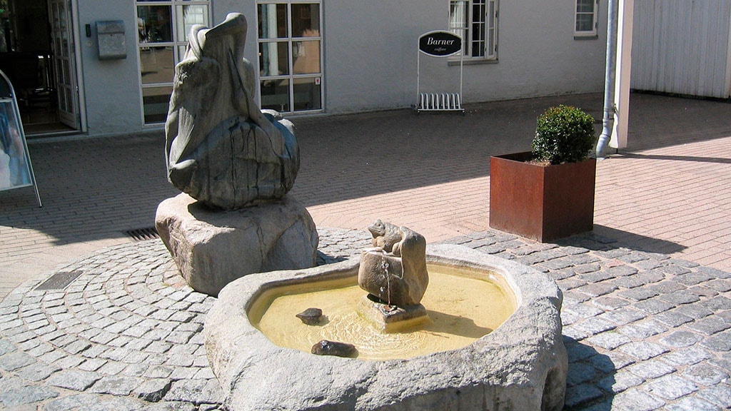 Skrubtudsen skulptur i Vintapperstræde