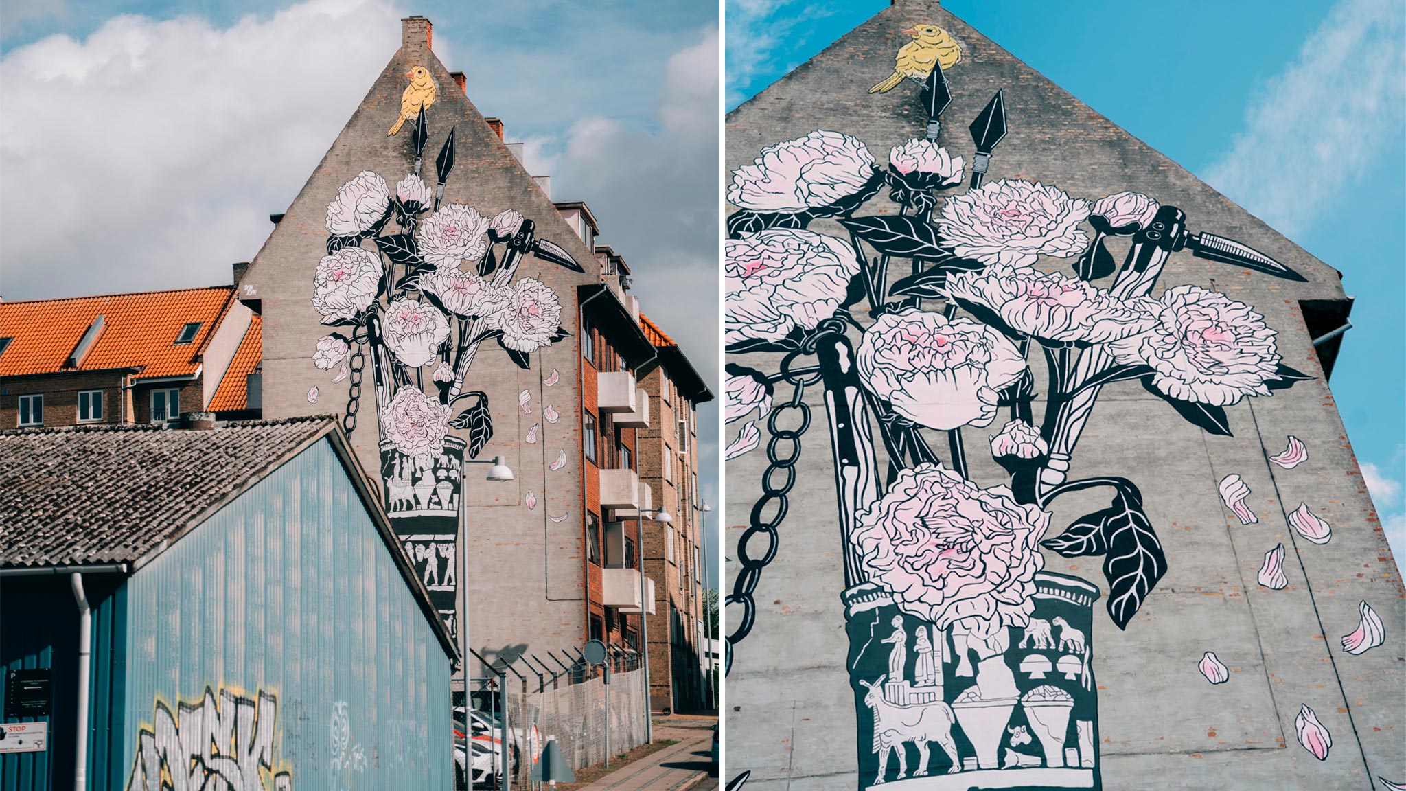 Little Ida’s Flowers mural in Malmøgade