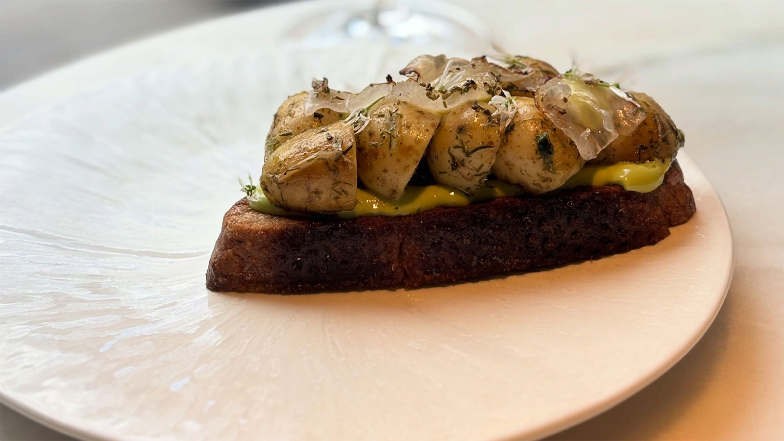 Open-faced sandwich at Restaurant Første