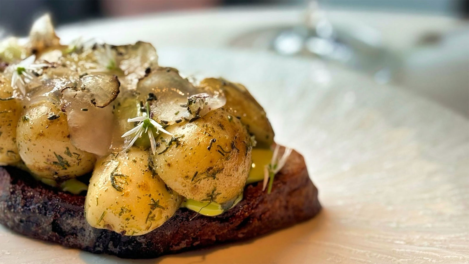 Open-faced sandwich at Restaurant Første