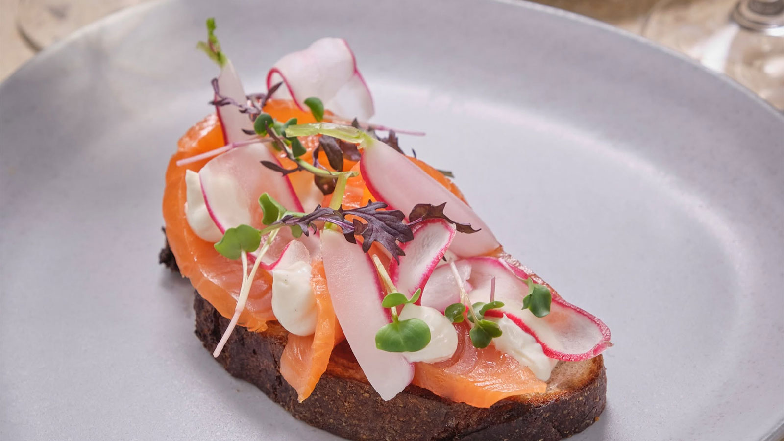 Open-faced sandwich at Restaurant Første