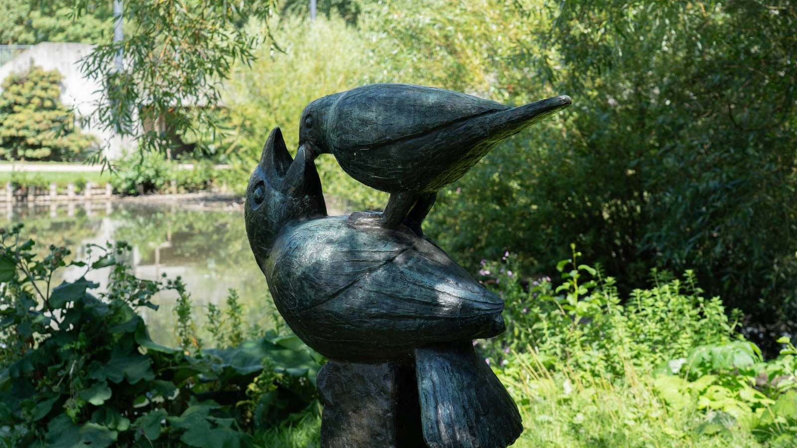 The Gøgeungen (The Cuckoo's Chick) sculpture in Fairy Tale Garden