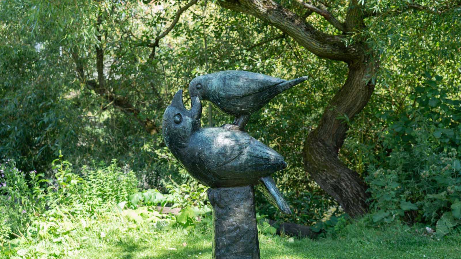 The Gøgeungen (The Cuckoo's Chick) sculpture in Fairy Tale Garden