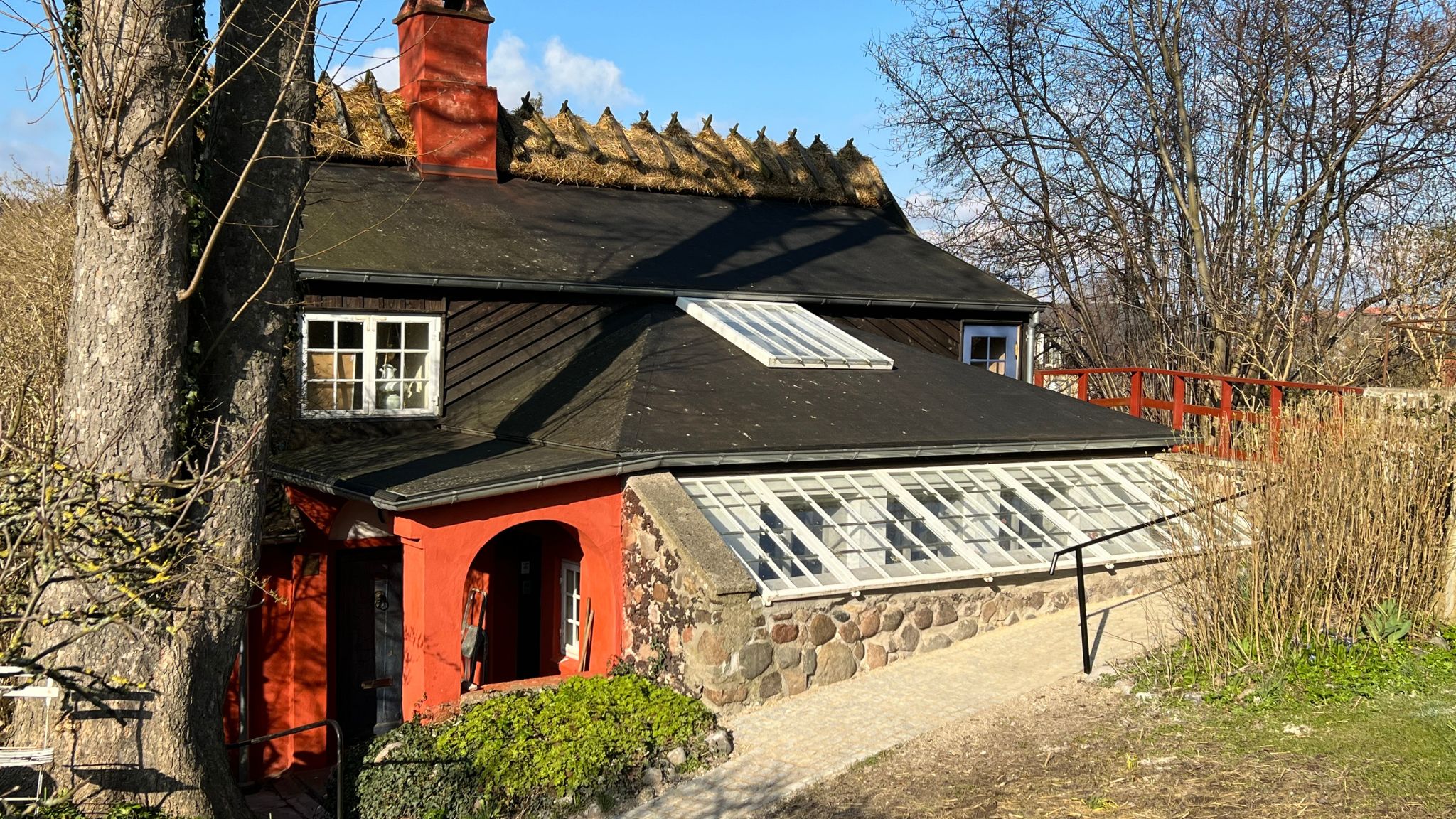 L. A. Ring’s studio building with skylights and red walls in Roskilde.