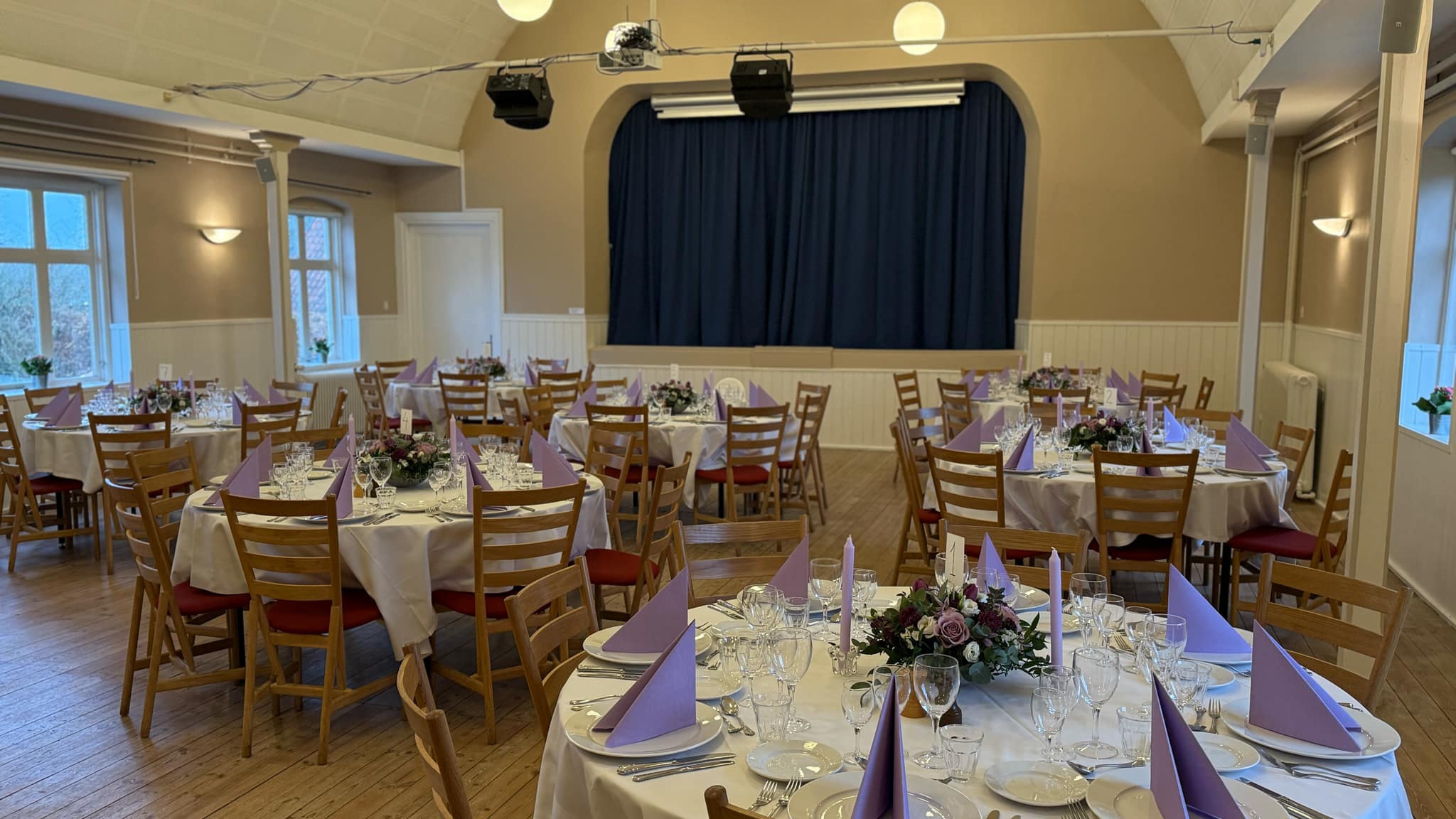 Hall with dining tables