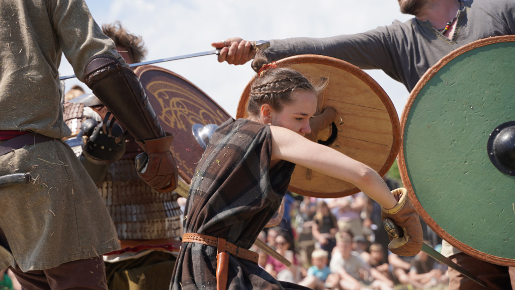 Sword fighting at the Vingsted Iron Age Market