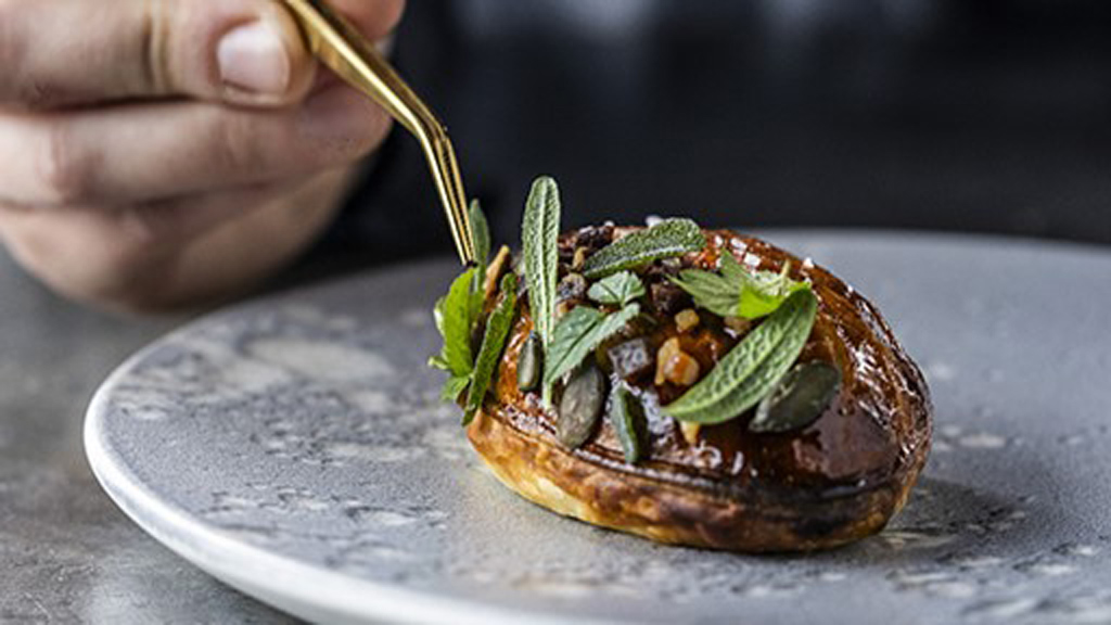 Plating on the plate at Treetop Restaurant