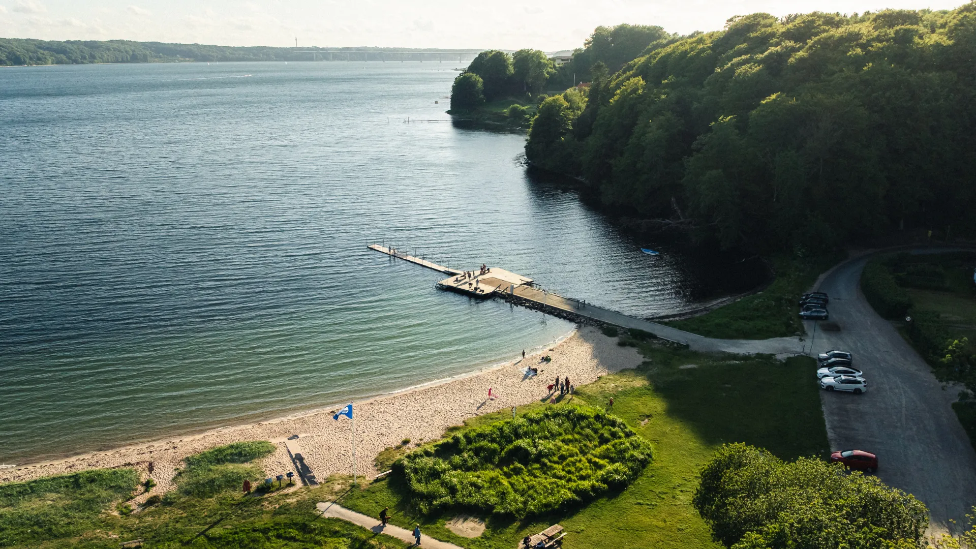 Drone photo over Tirsbæk Beach