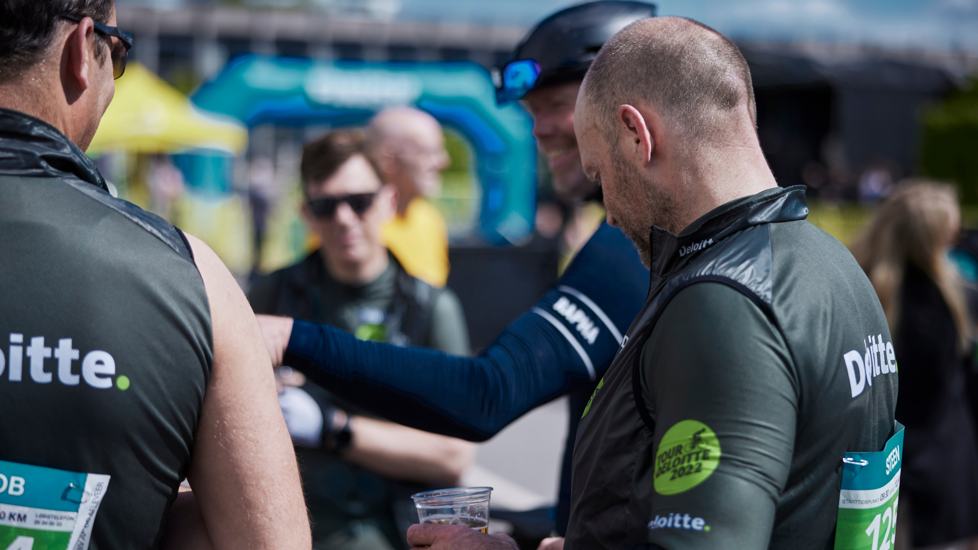 Cyklister efter cykelløbet Grejsdalsløbet