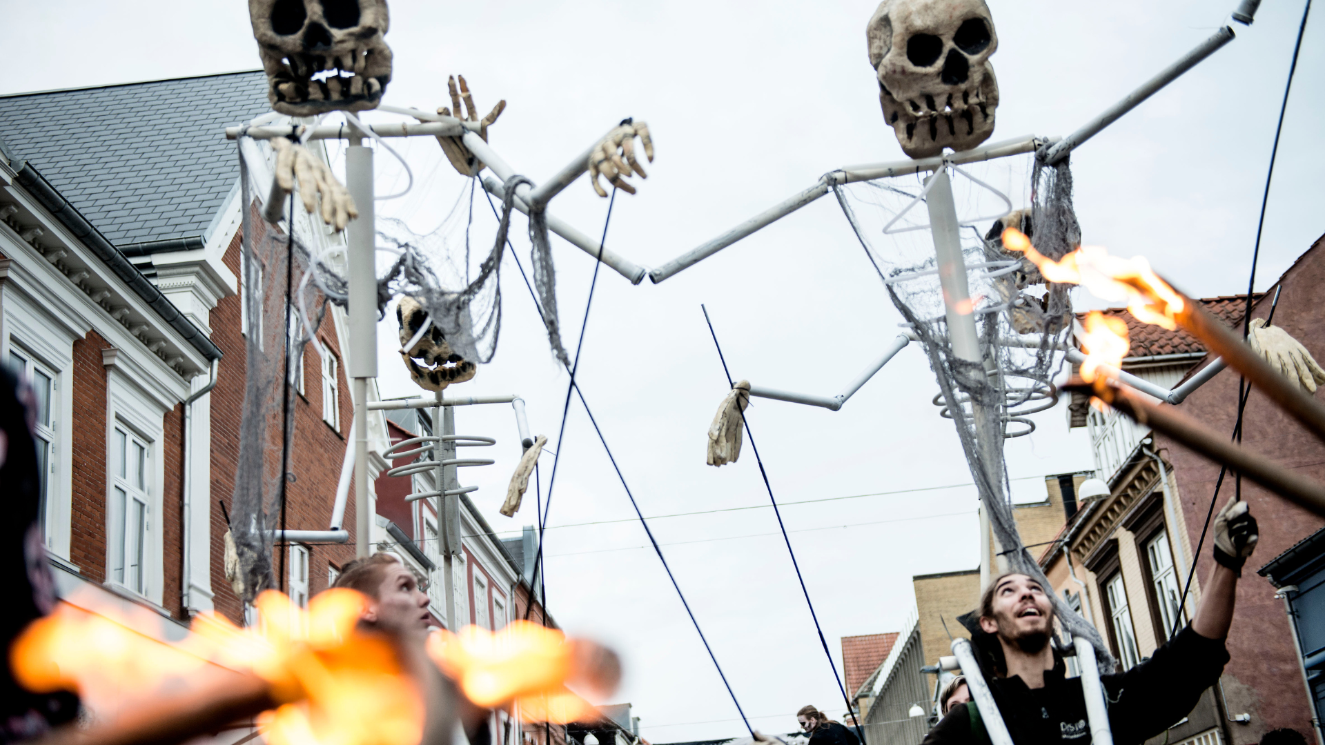 Skeletons at the Halloween parade in Vejle