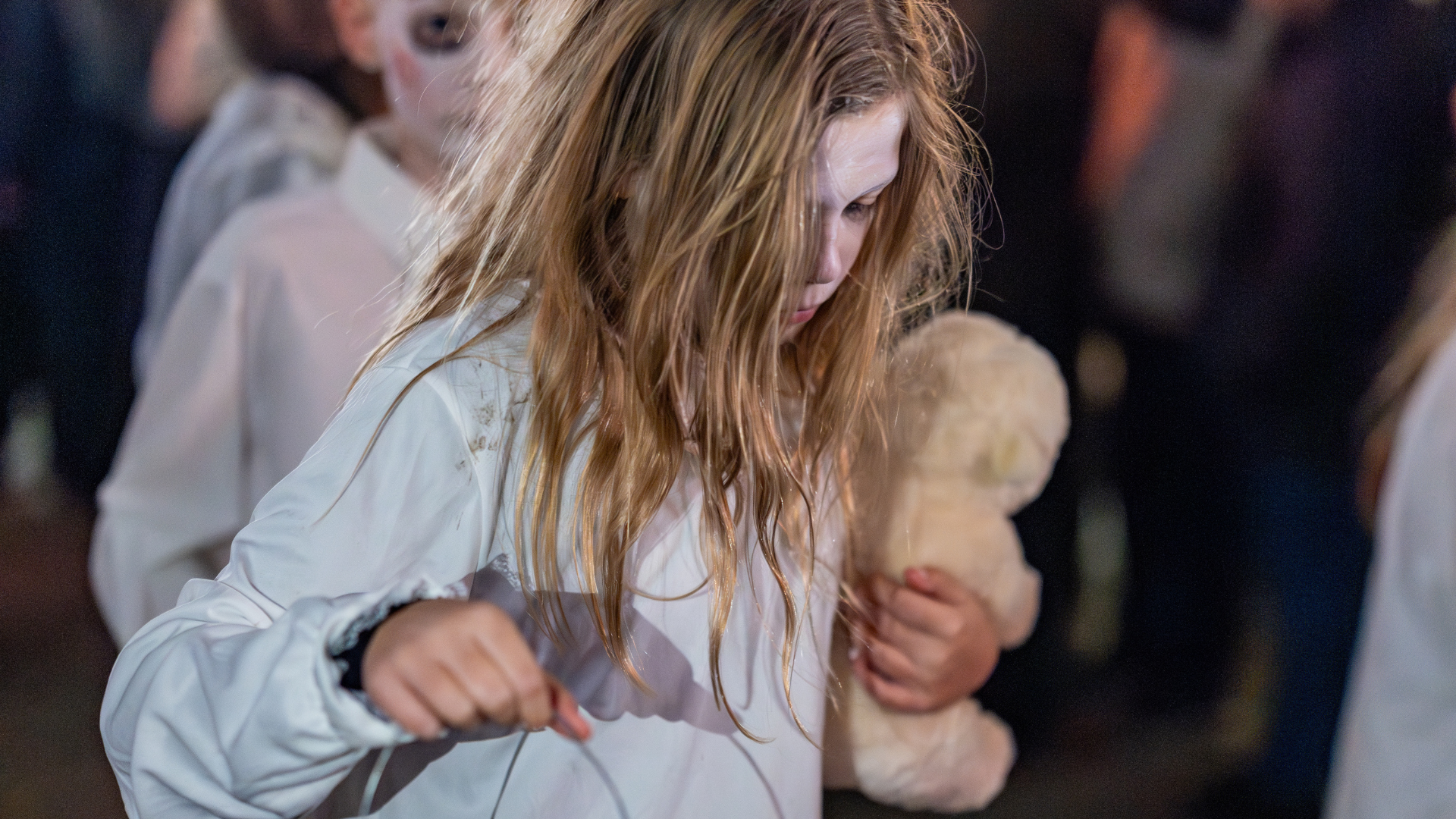 Ghost children in the Halloween parade in Vejle
