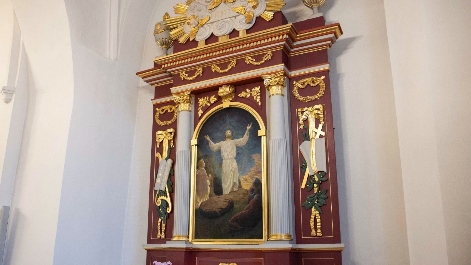 The old altarpiece in Sankt Nicolai Church in Vejle
