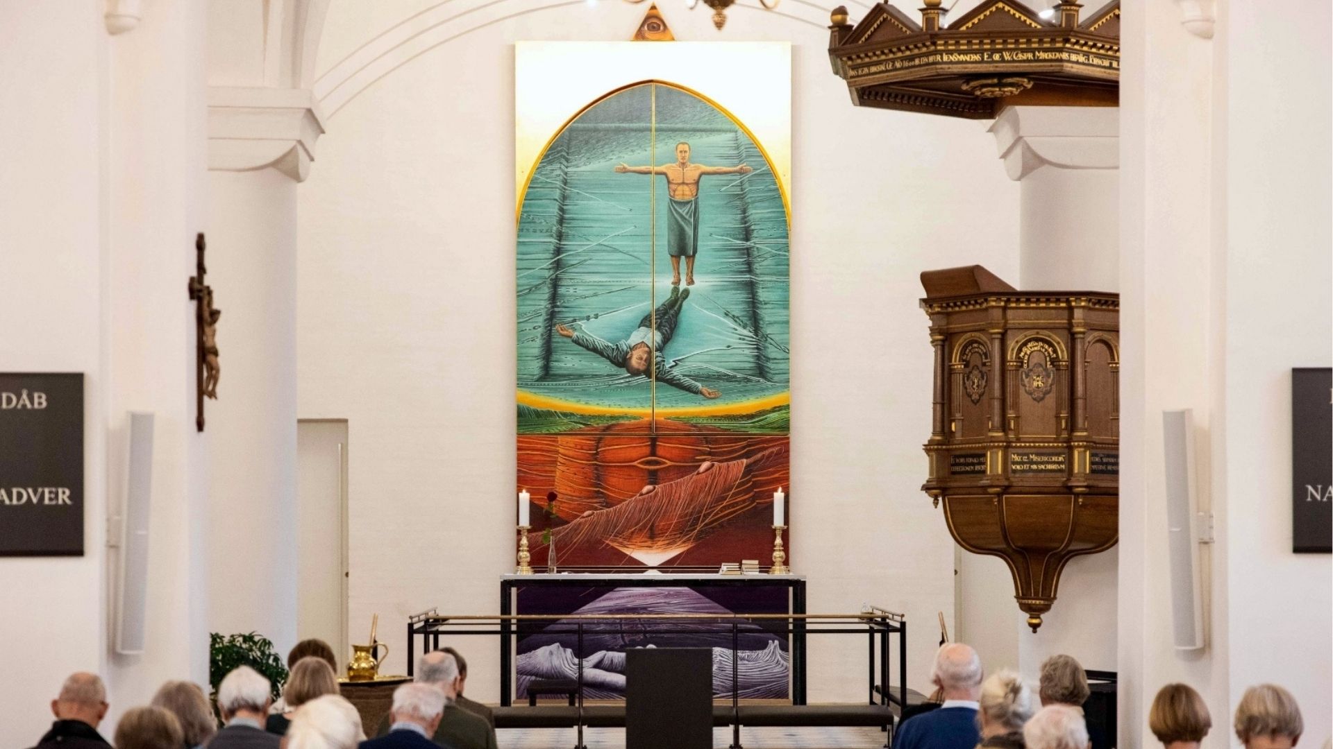 Altarpiece by Anders Kirkegaard in its closed state