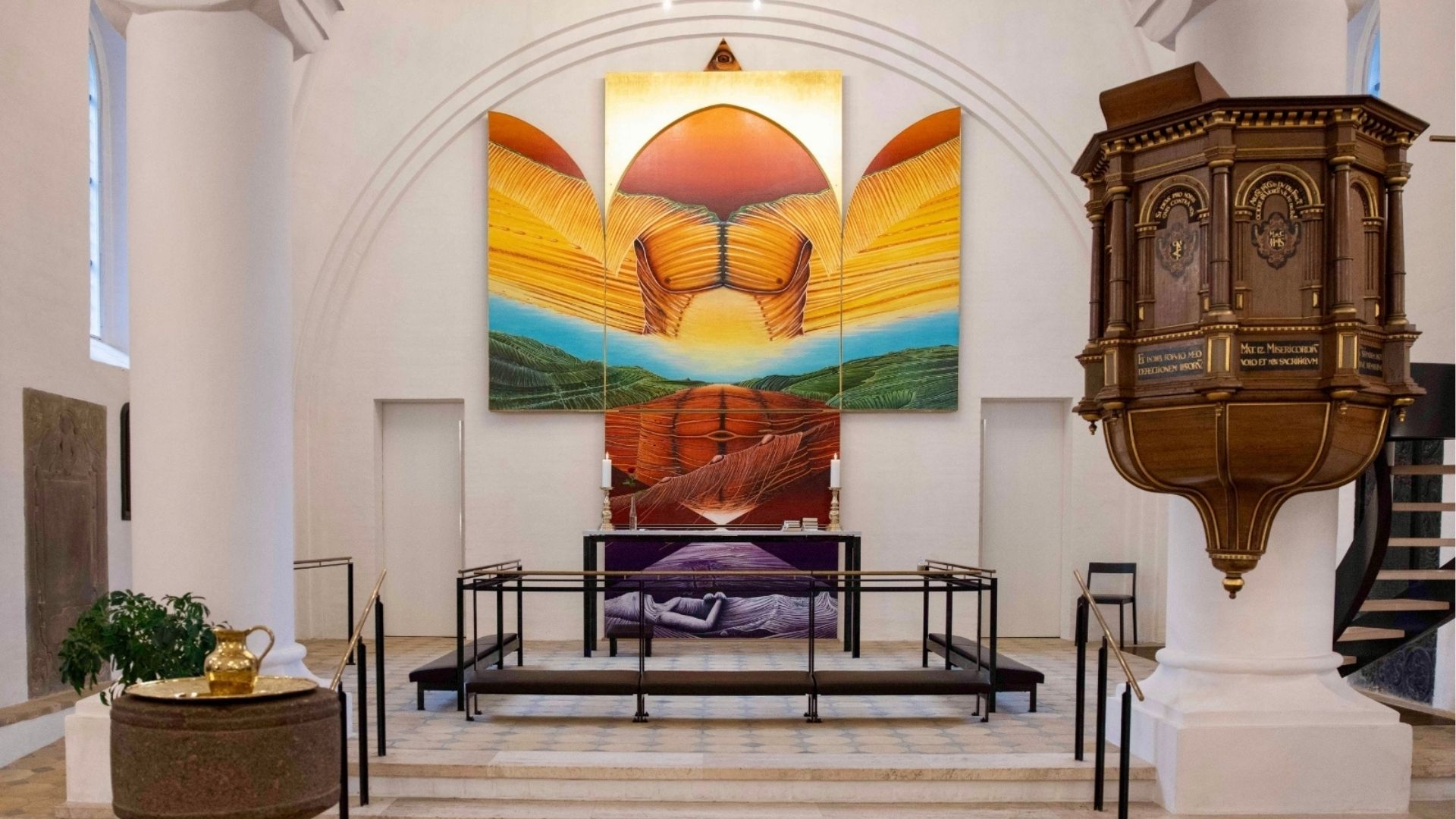 Altarpiece by Anders Kirkegaard in its open state