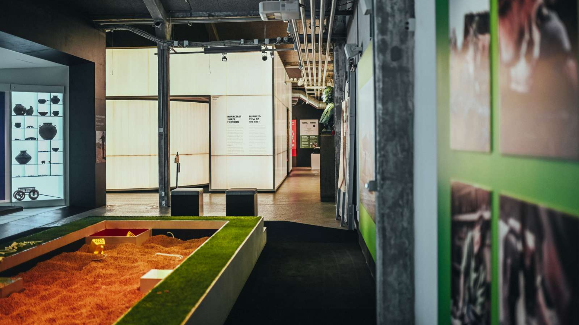 Sandbox in an exhibition at the Cultural Museum in Vejle’s spinning mill halls