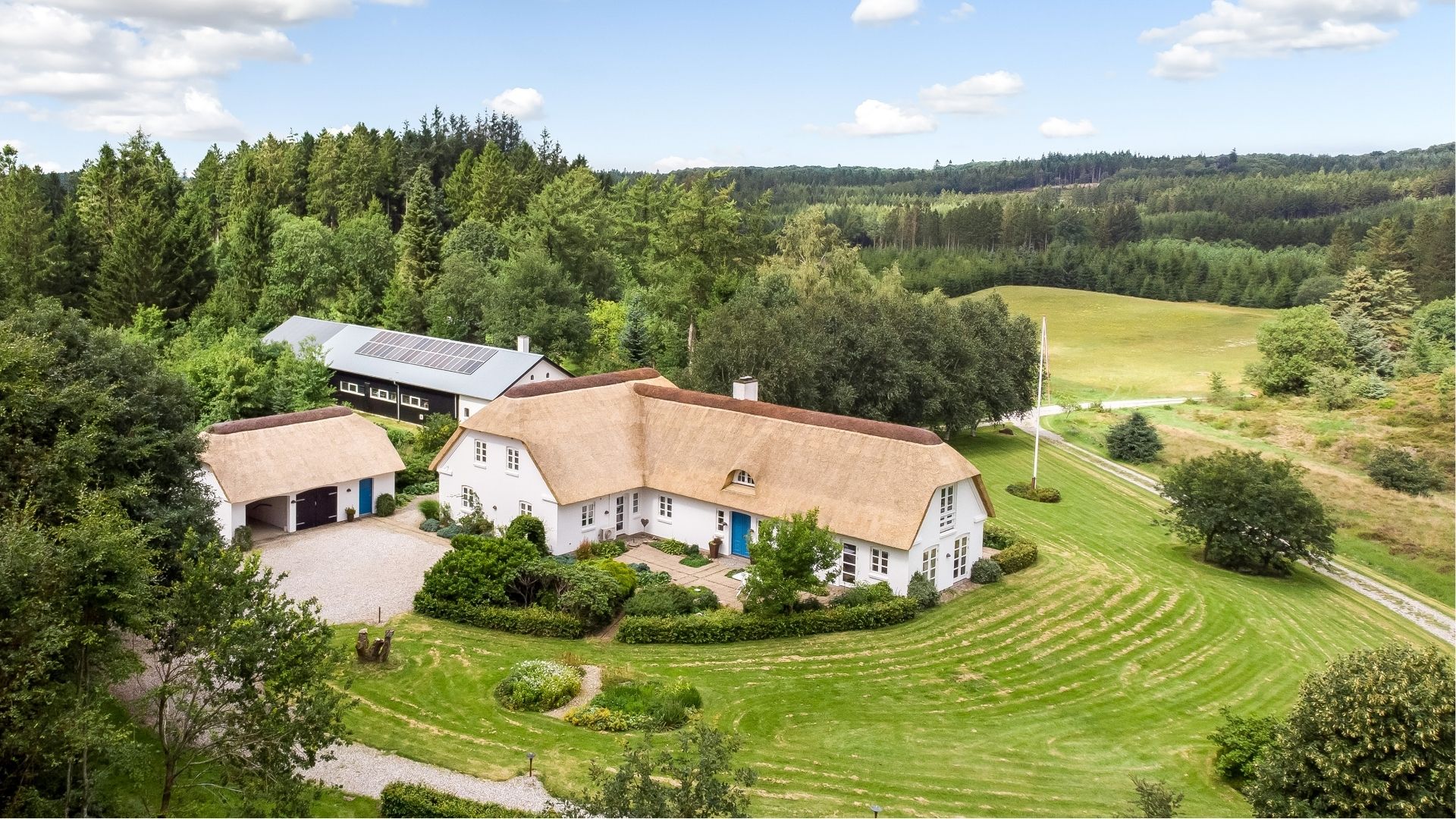 Luftbild von Horsbjerg Natur Bed & Breakfast nahe der Stadt Give