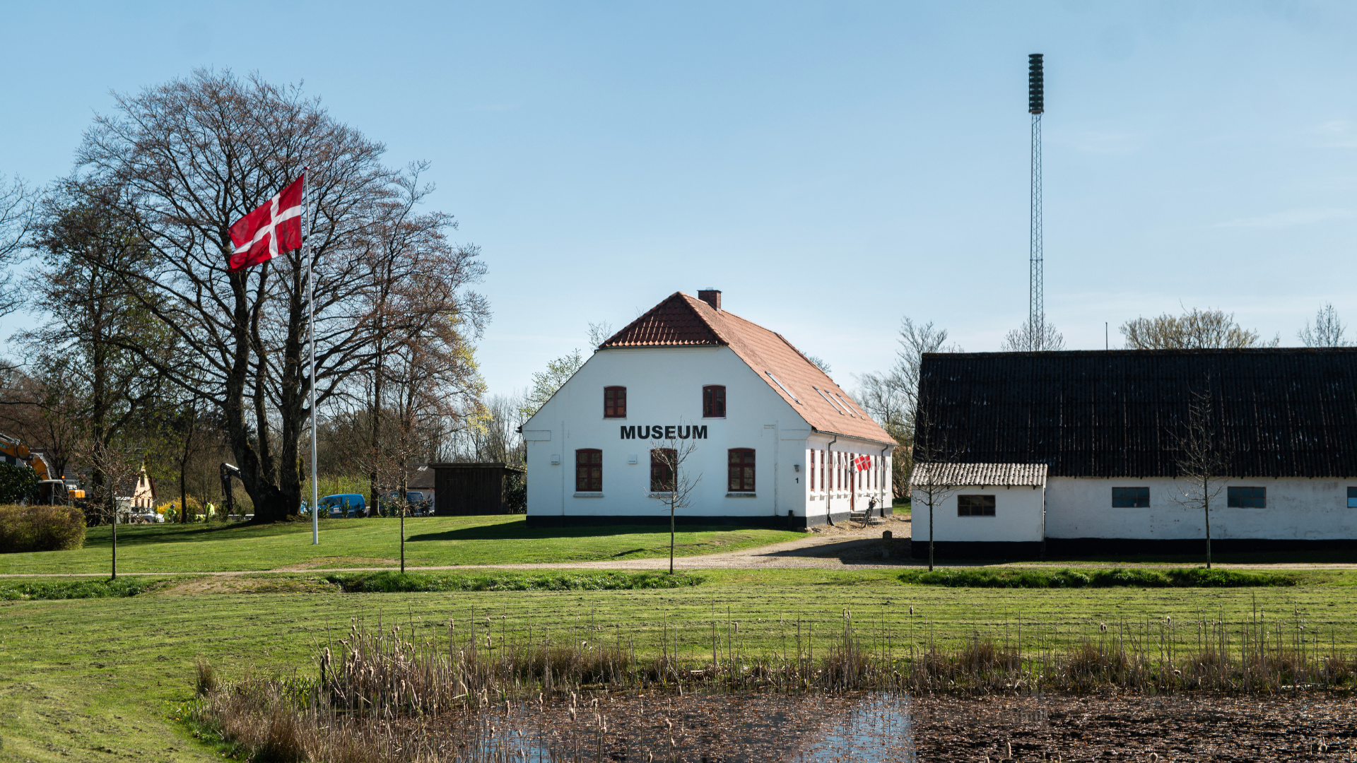 Flag at Egtved Museum on a sunny spring day
