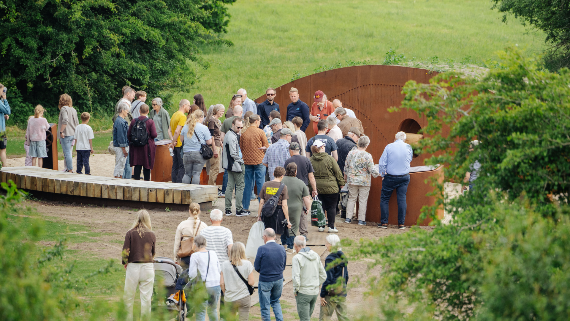 Guests in the exhibition during the opening of Egtvedpigens Verden