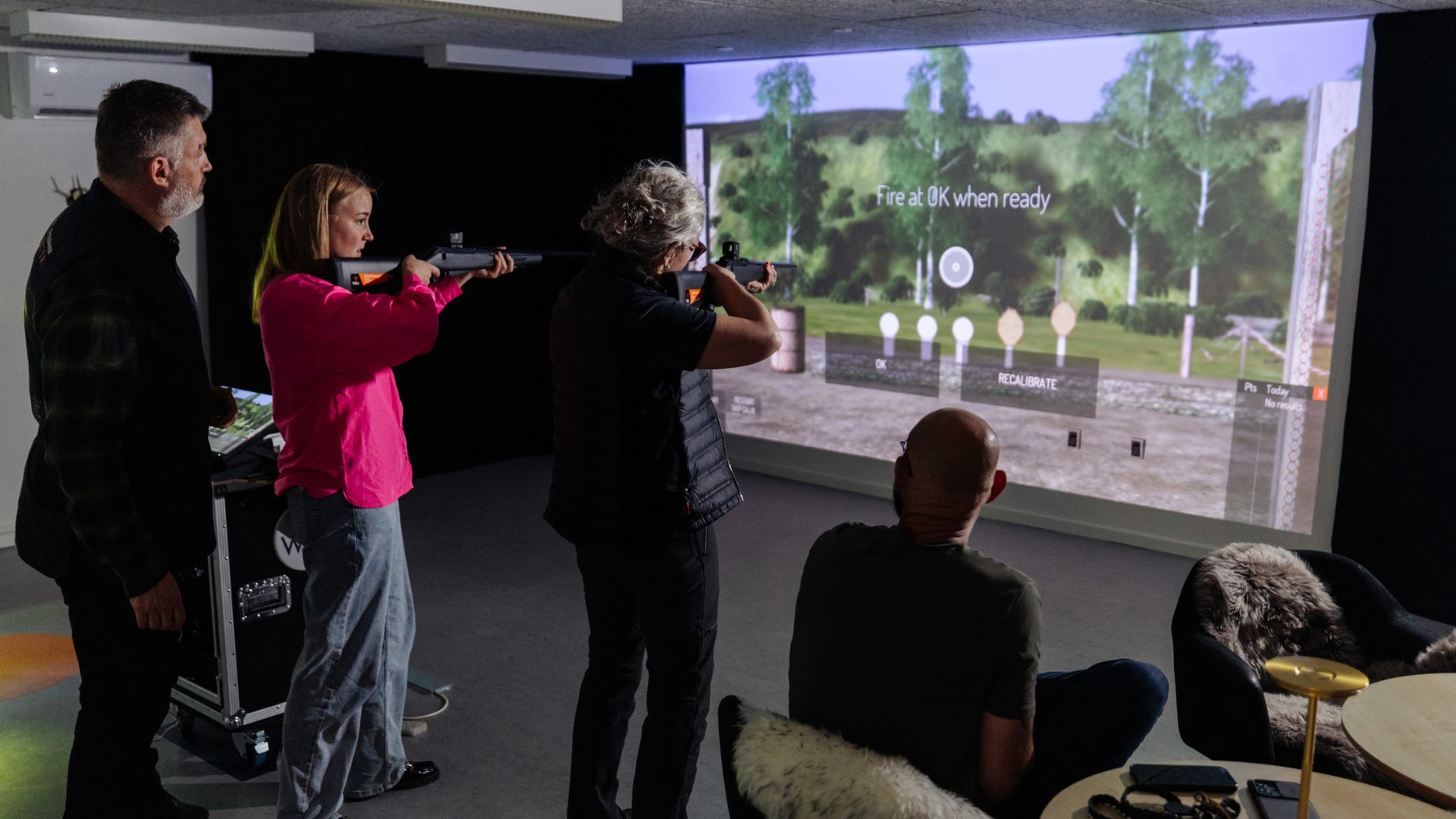 The shooting simulator is tested at Vingsted Skydebaner near Vejle