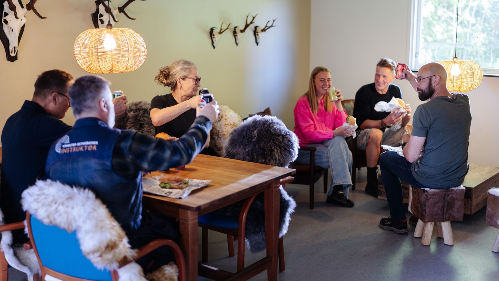 Relaxing in the lounge after an event at Vingsted Skydebaner near Vejle