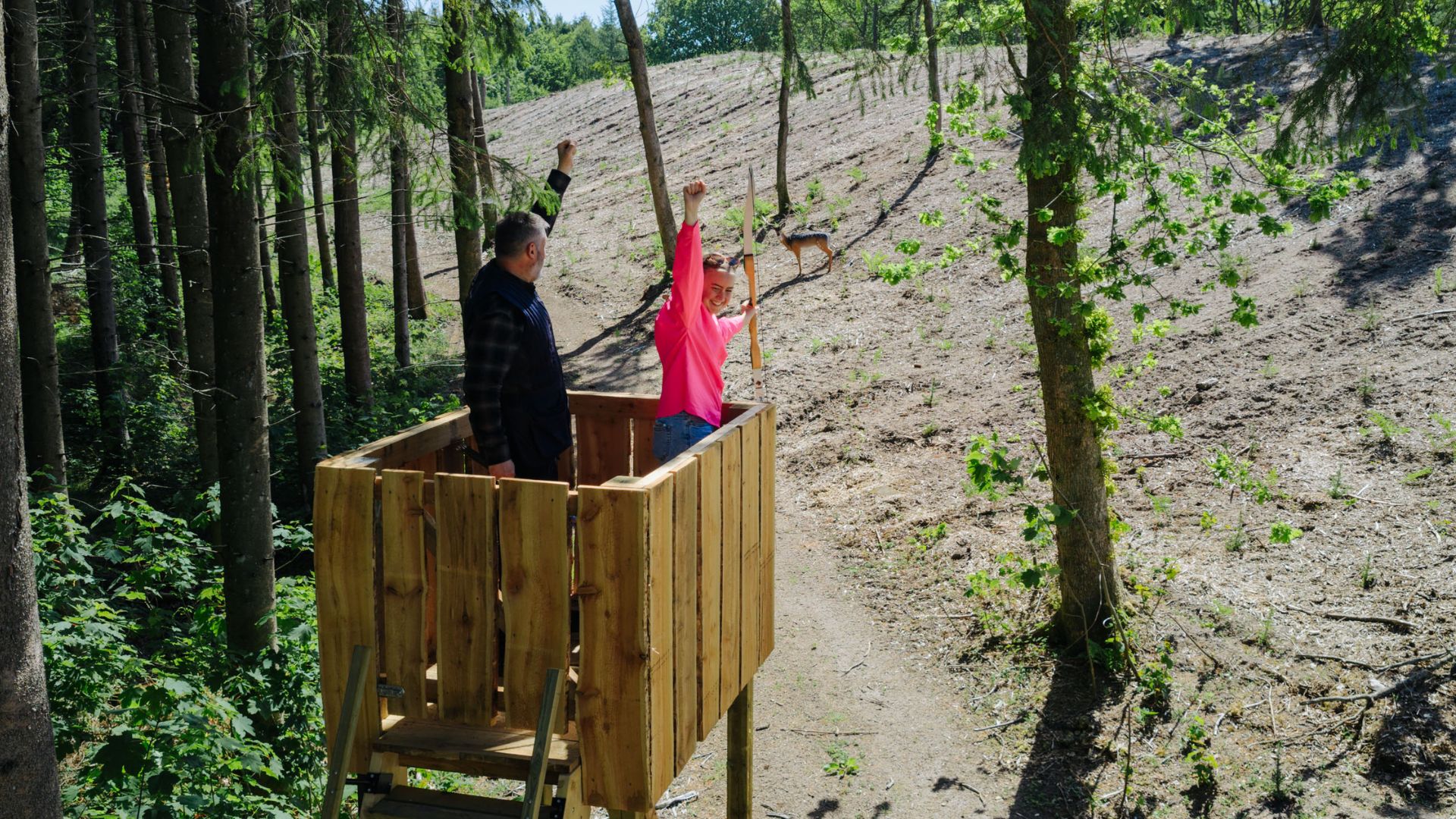 Archery event in the hunting tower at Vingsted Skydebaner near Vejle