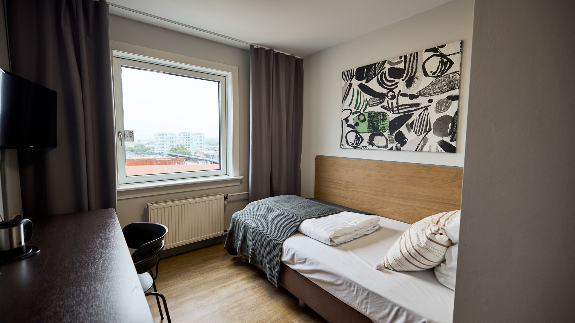 Single room at CABINN Vejle with views across Vejle