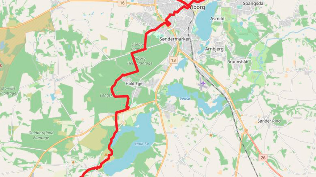 Hiking trail on the Hærvej