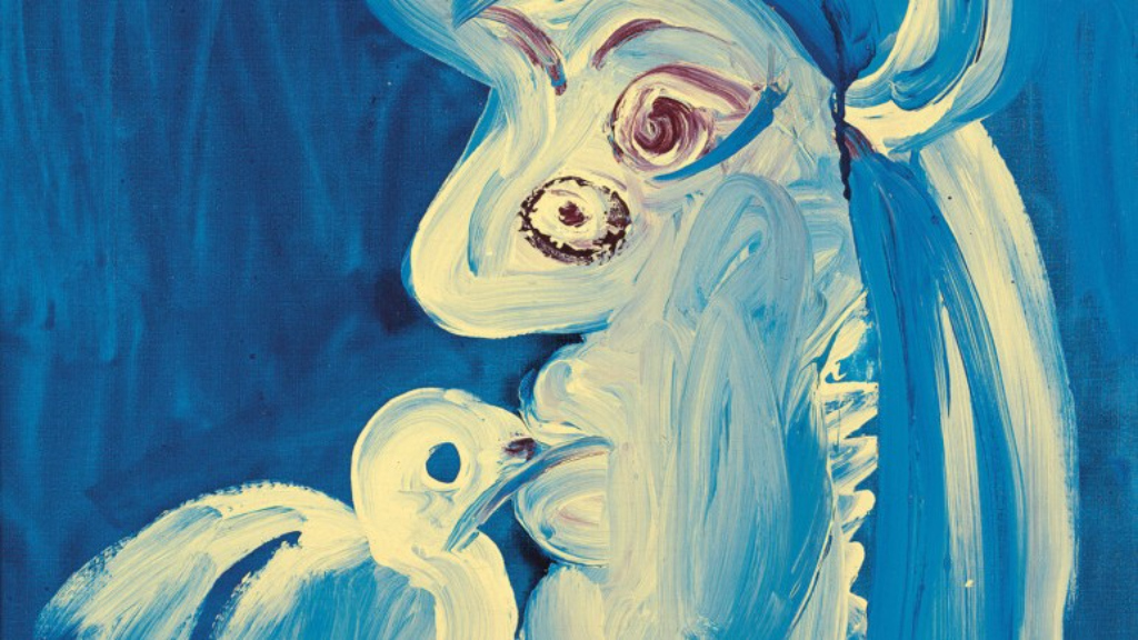 Femme à l’oiseau (Woman with Bird), April 7, 1971 (I) Fundación Almine y Bernard Ruiz-Picasso, Madrid © Succession Picasso / VISDA (2025) Photo: Marc Domage © FABA