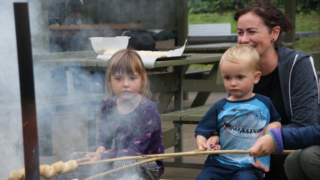 Sno-Bread over a campfire at Ly Outdoor Camp