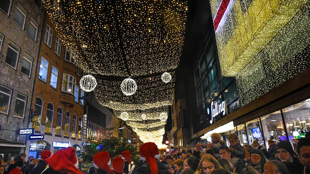 Juleparade i Aarhus med stjernehimmel