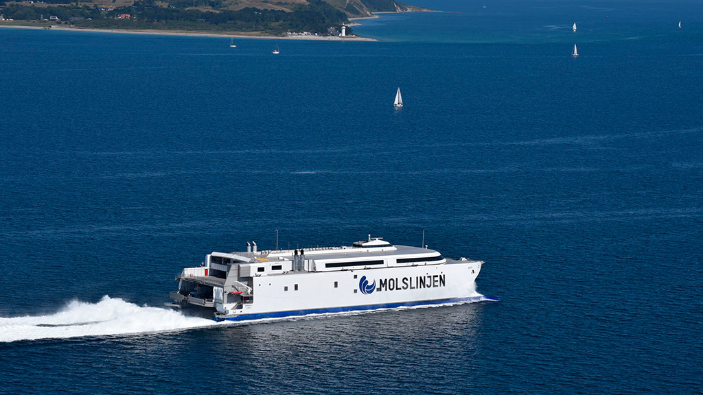 The ferry Molslinjen between Odden and Aarhus