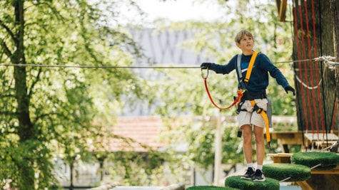 Boy in the climbing park in Tivoli Friheden