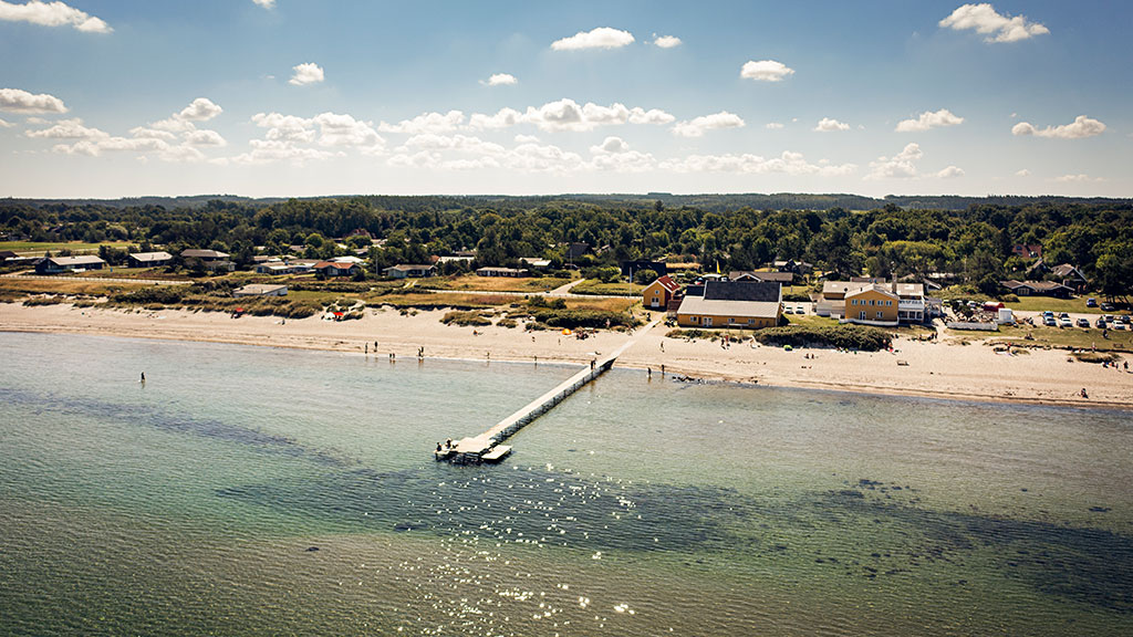 Bathing jetty at Fjellerup Beach
