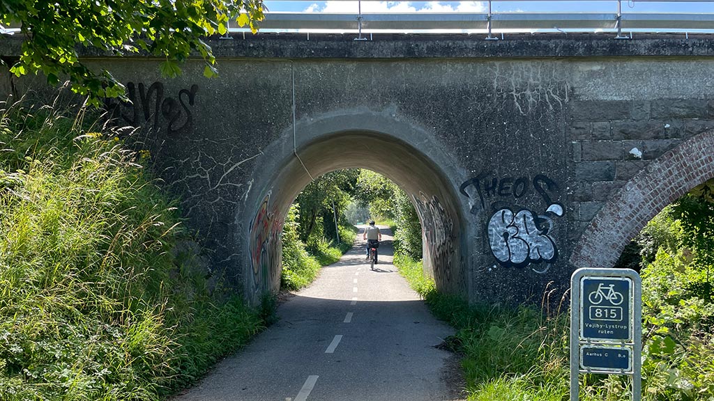 Cyclist on a ride at Egå Engsø close to Aarhus