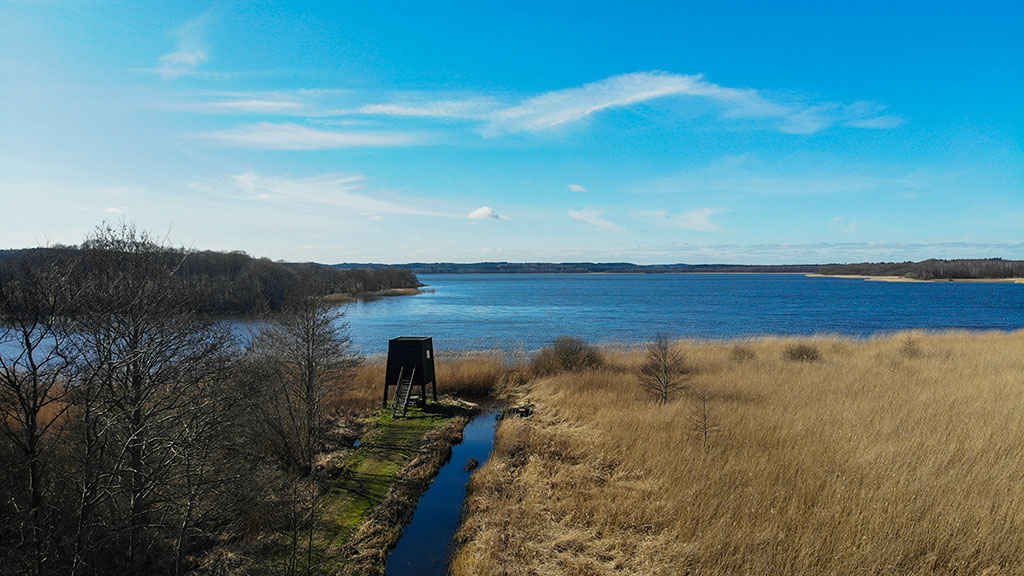 The lake Stubbe Sø i Nationalpark Mols Bjerge