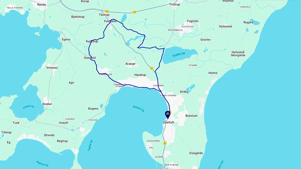 Map of the Eagle Bear Trail in Mols Bjerge National Park