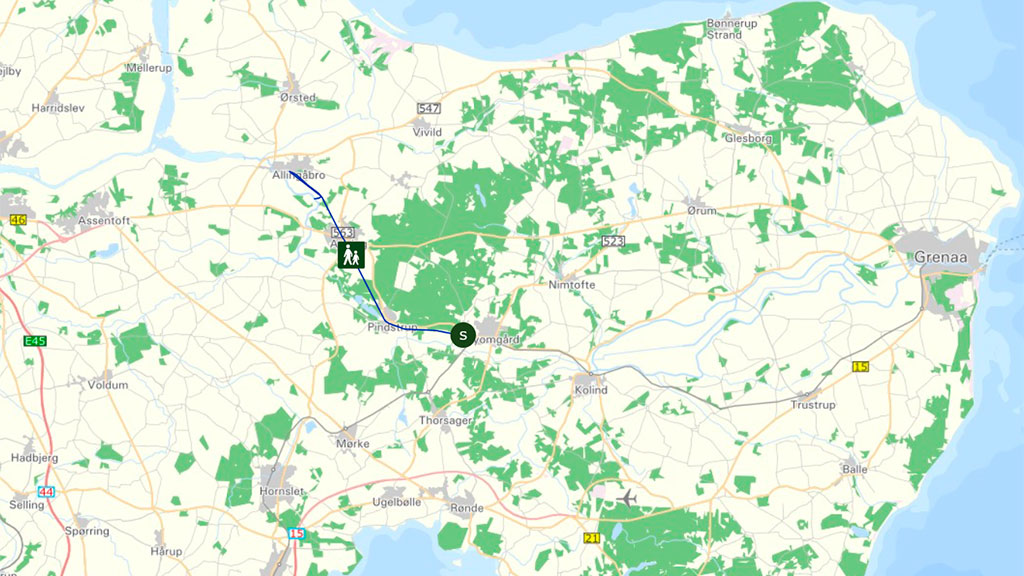 The Rail Trail from Allingåbro to Ryomgård