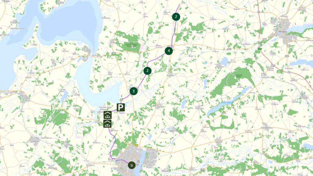Map of the Himmerlandsstien trail in Viborg
