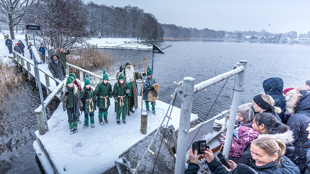 Modtagelse af Fader Jul ved havnen i Silkeborg