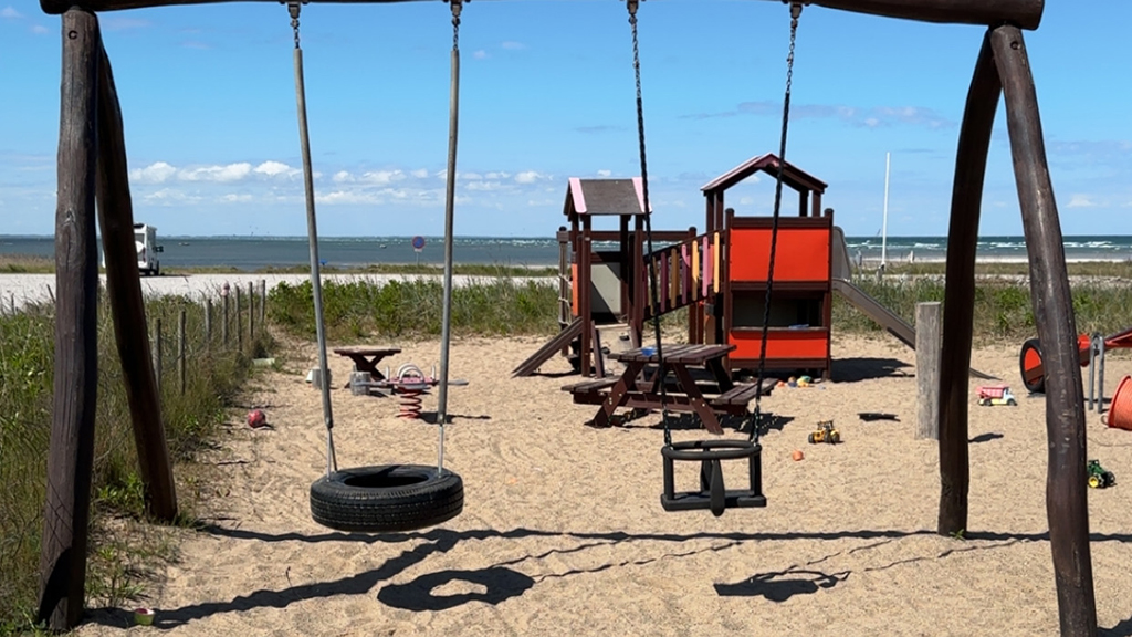Playground at Bønnerup Harbour in northern Djursland