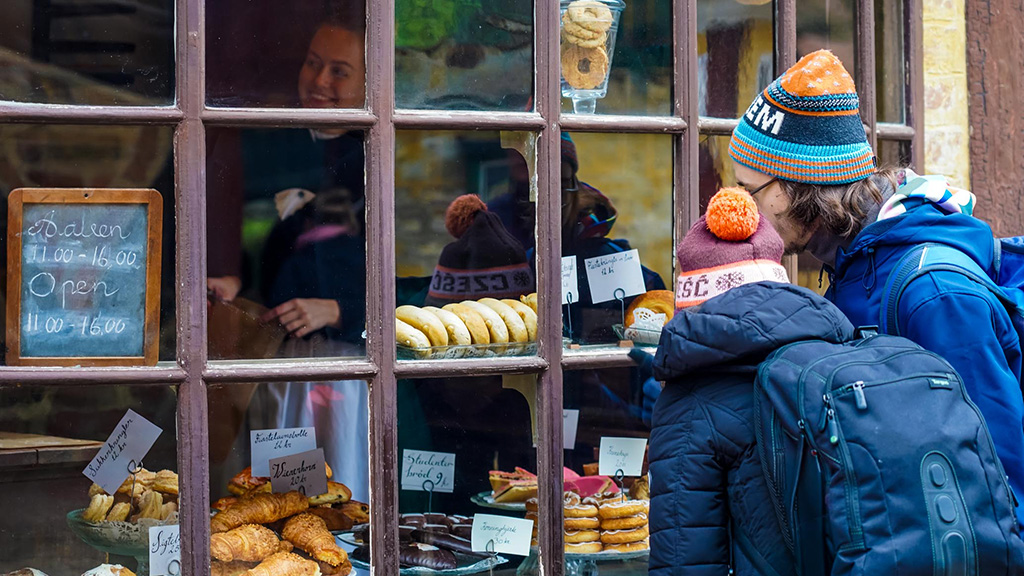 Lækkerier i bagerbutikken i Den Gamle By