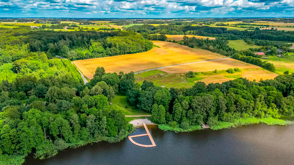 The lake bath at Hinge Lake in Silkeborg in The Lake District Søhøjlandet