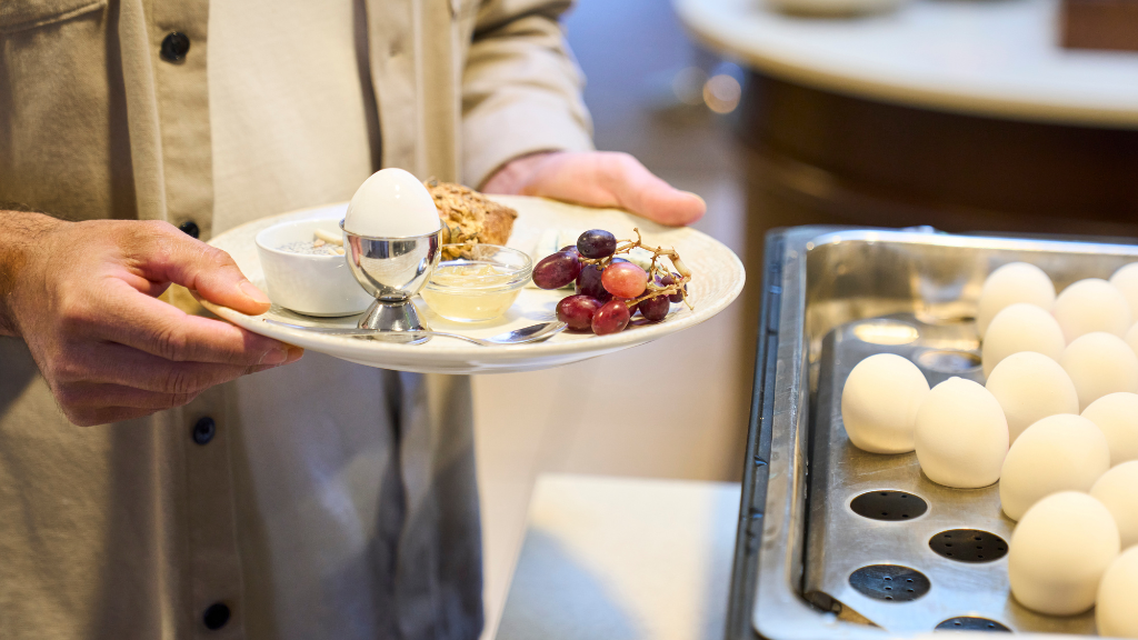 Breakfast platter from the buffet