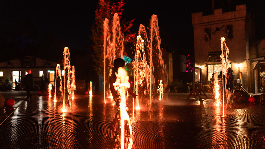 Evening lighting at Halloween in Djurs Sommerland