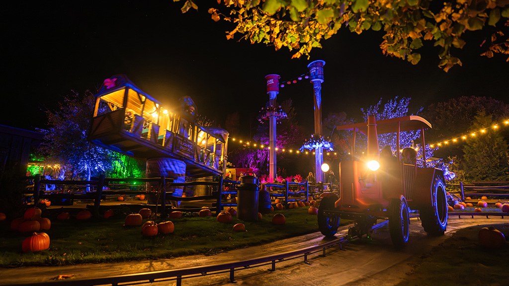 Evening lighting at Halloween in Djurs Sommerland