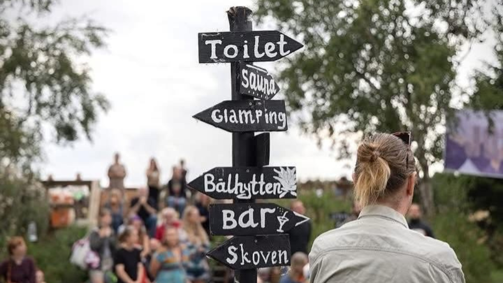 Signage at the festival site