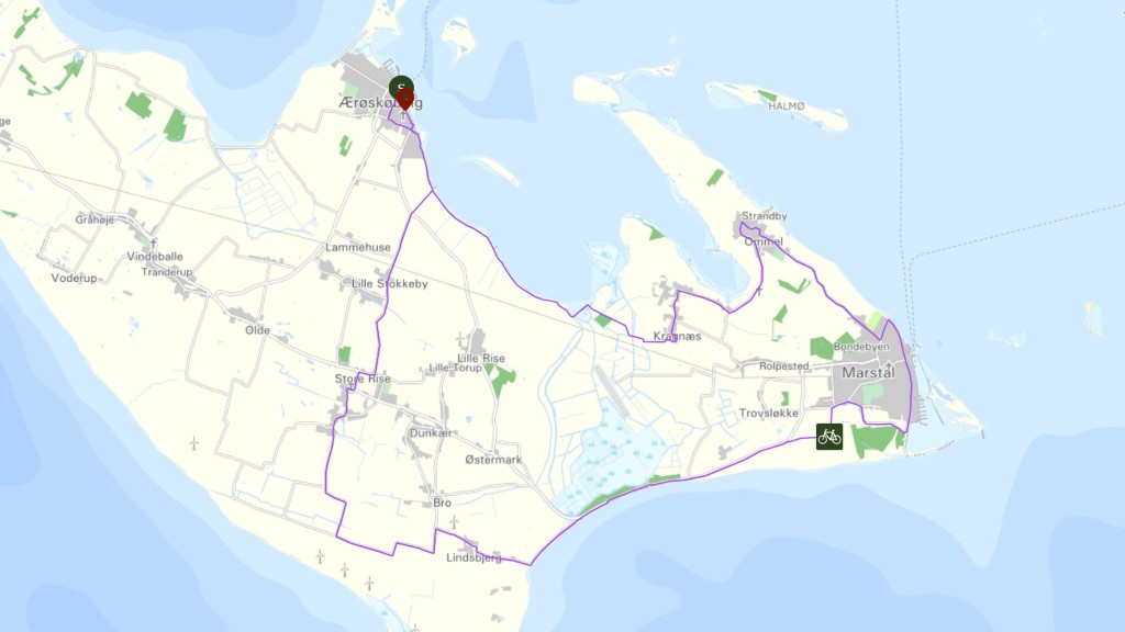 Bike route loop Ærøskøbing-Marstal