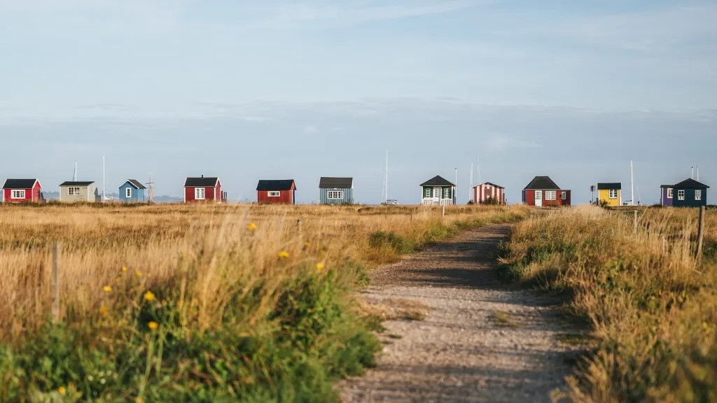 The beach huts at Vesterstrand in Ærøskøbing