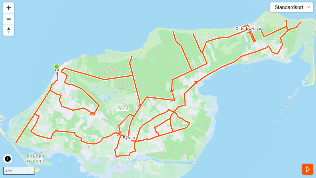 100 km tarmac cycle route on Læsø